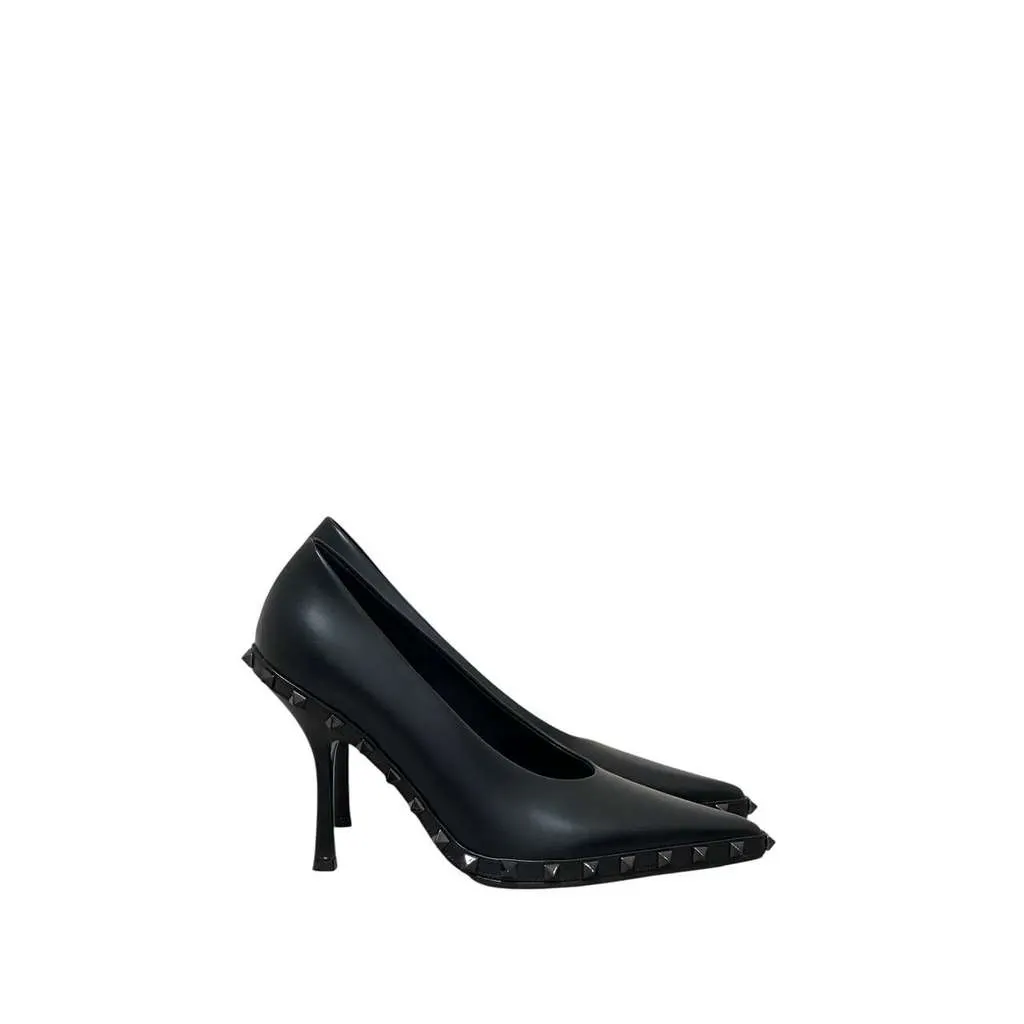 Valentino Rockstud 100 Heels Pumps Black Leather Very good - Back View