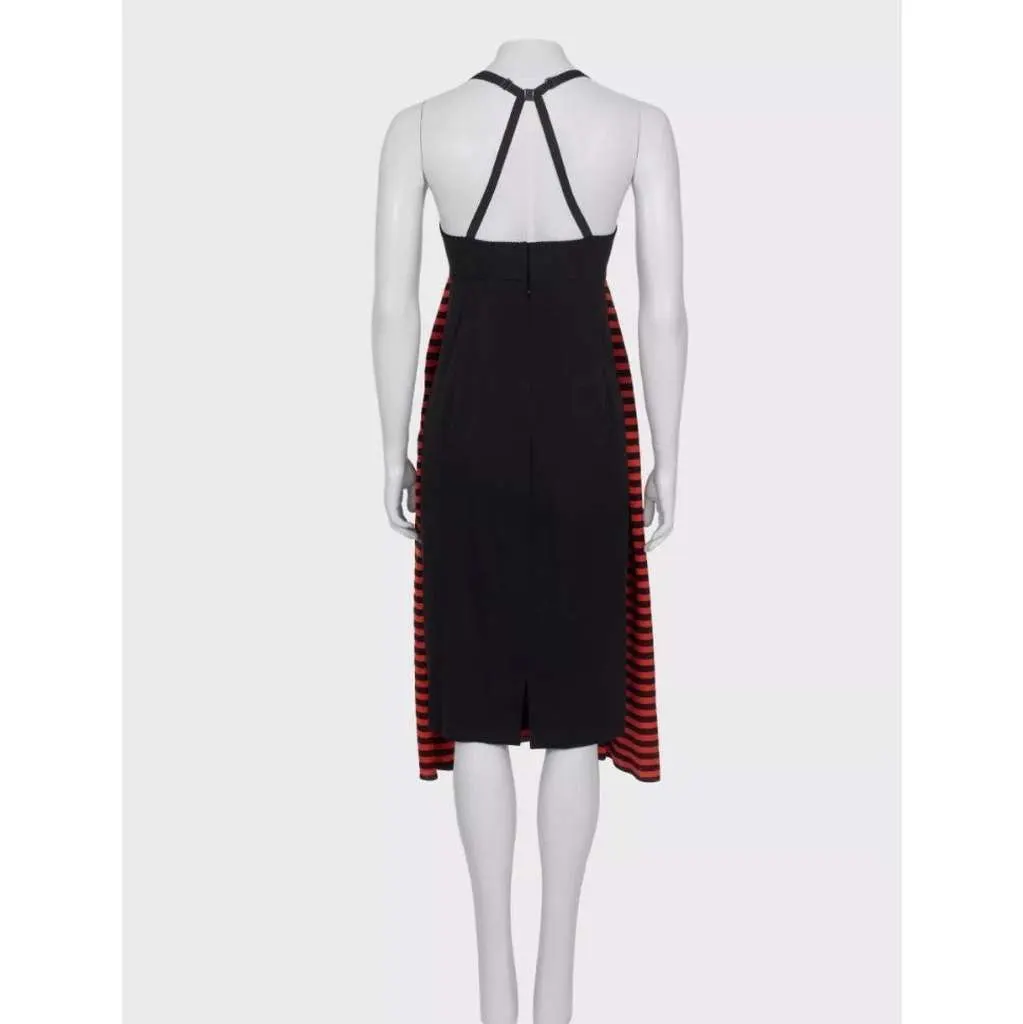 Jean Paul Gaultier Striped Dress Black Silk Very good - Inside View