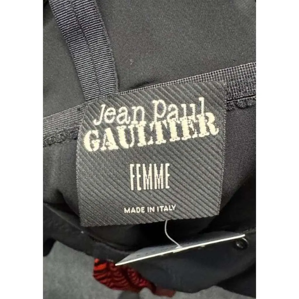 Jean Paul Gaultier Striped Dress Black Silk Very good - Box View