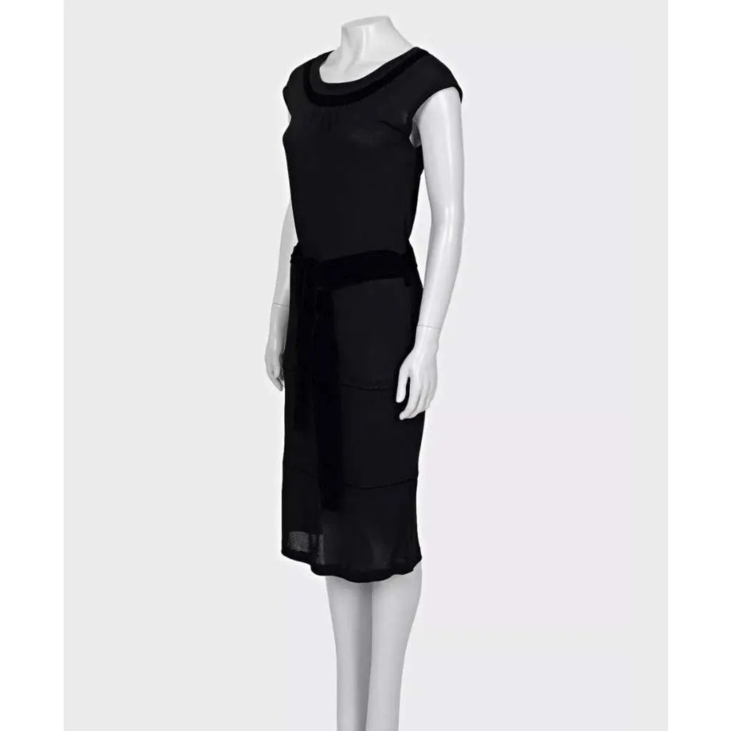 Saint Laurent Trim Dress Size Large Black Silk Very good - Back View