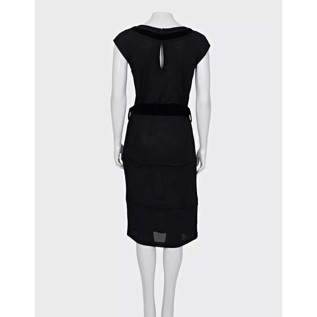 Saint Laurent Trim Dress Size Large Black Silk Very good - Inside View