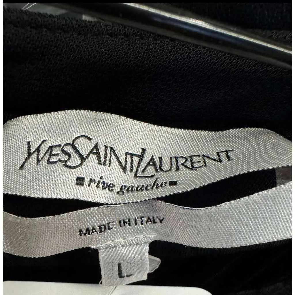 Saint Laurent Trim Dress Size Large Black Silk Very good - Model View