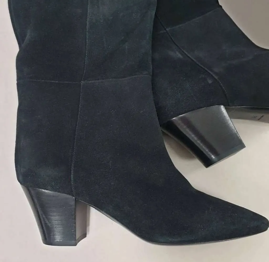 Saint Laurent Boots Black Suede Very good - Back View