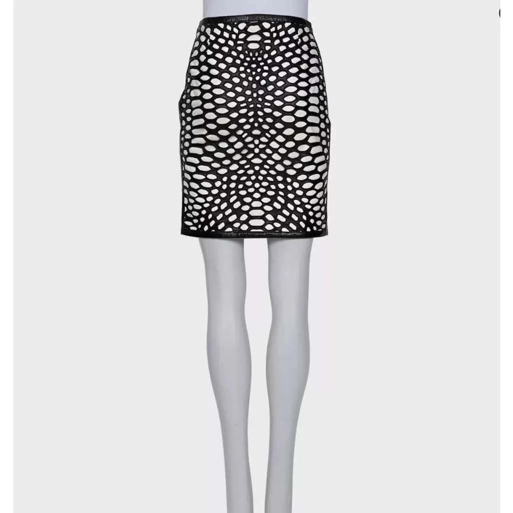 Tom Ford Perforated Skirt Black Leather Very good - Inside View