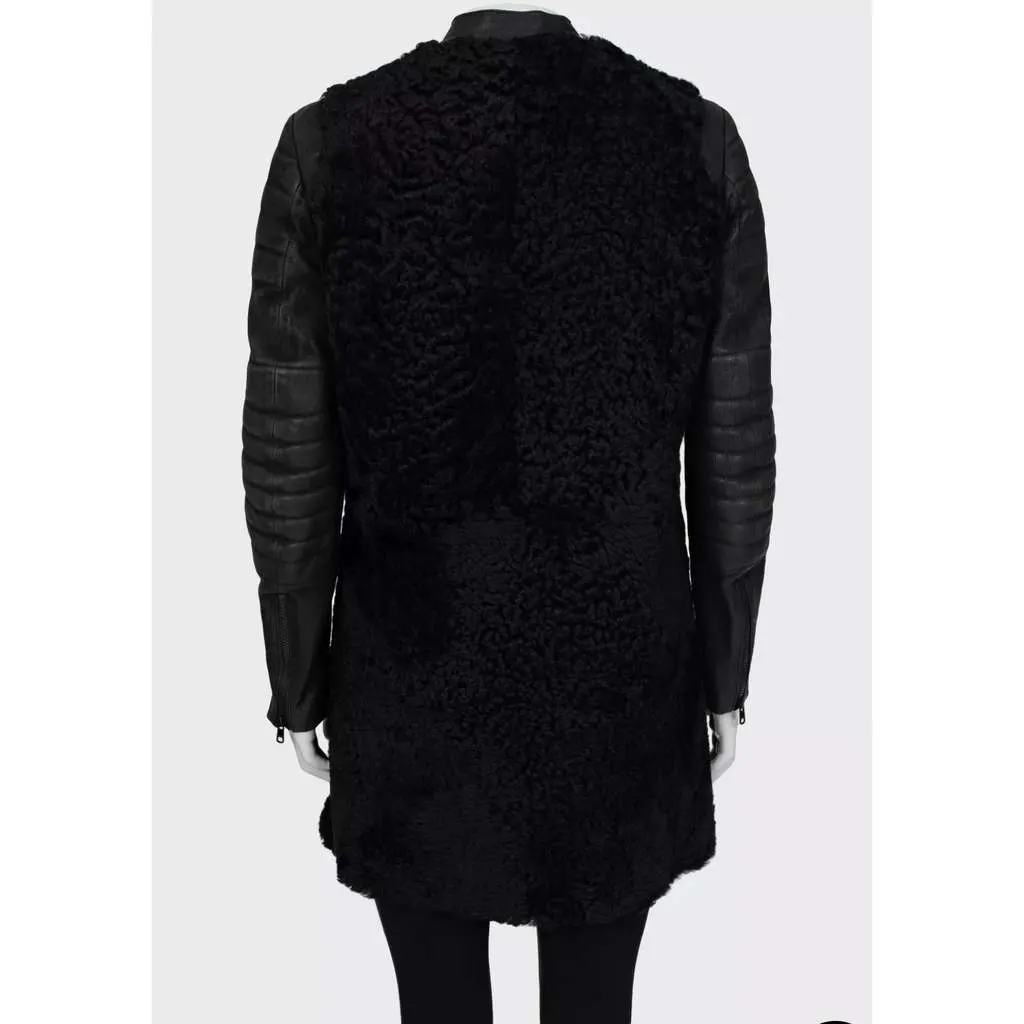 Celine Sleeves Coat Black Leather Good - Inside View
