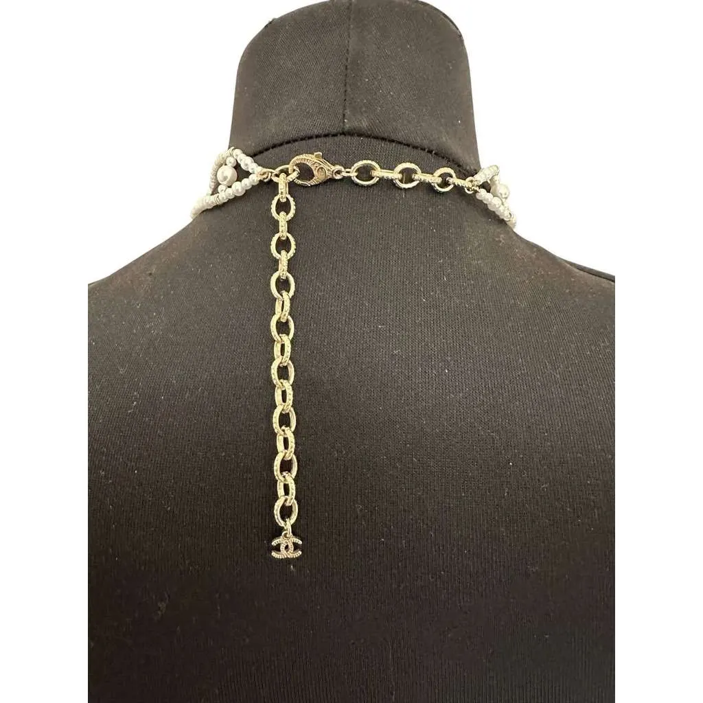 Chanel Charm Statement Necklace Black Lace Very good - Box View