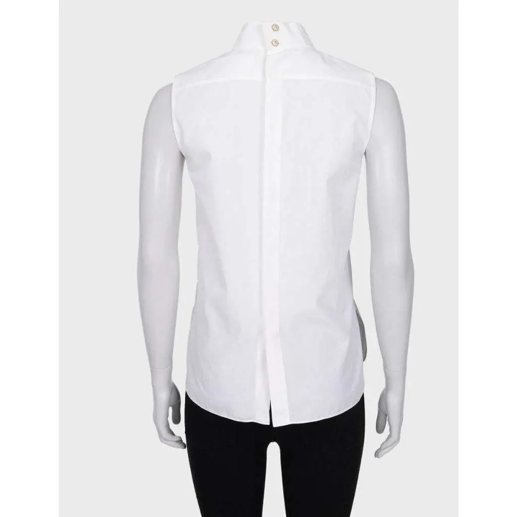 Chanel Bow Blouse White Cotton Very good - Model View