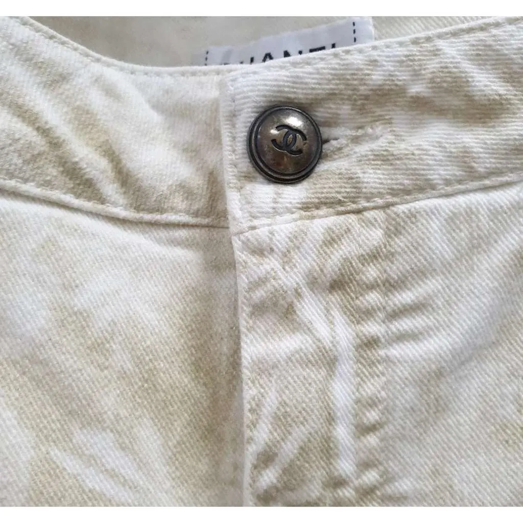 Chanel Camélias Print Jeans Black Cotton Good - Inside View