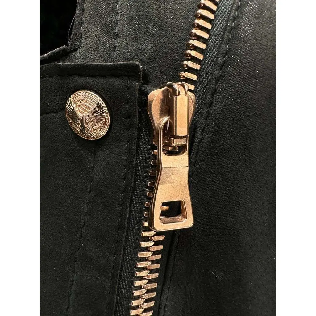 Balmain Biker Jacket Green Shearling Very good - Box View