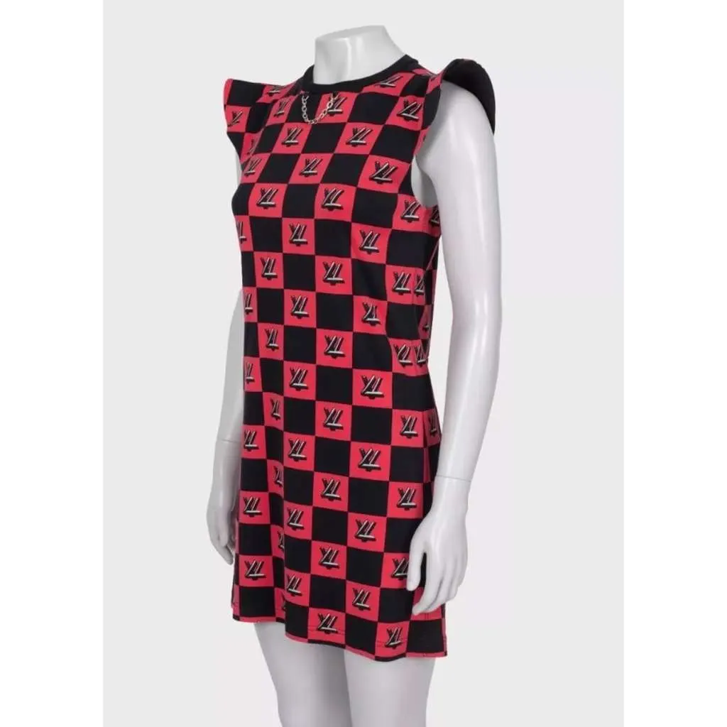 Louis Vuitton Monogram Check Dress Black Cotton Very good - Back View