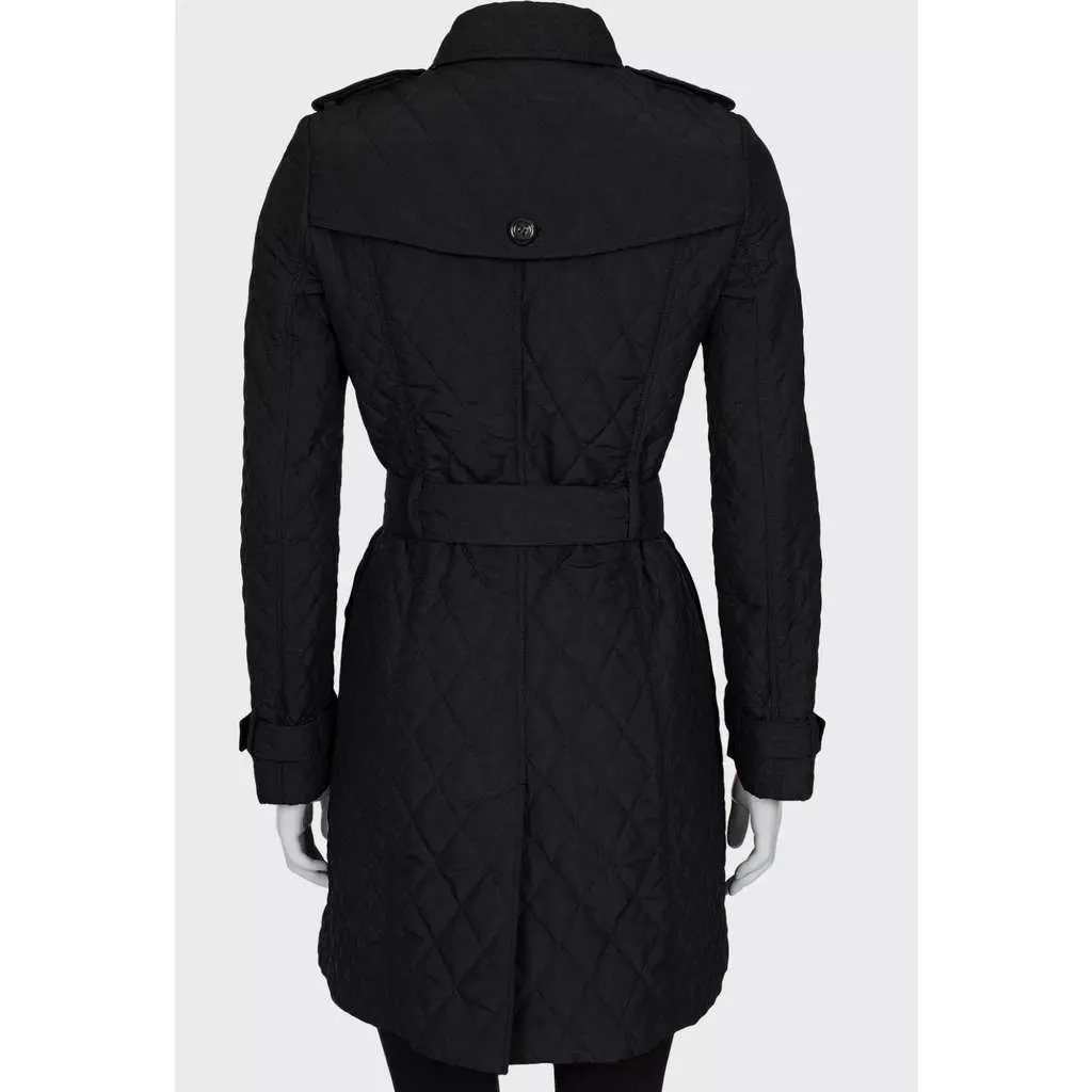 Burberry Quilted Belted Coat Black Very good - Inside View