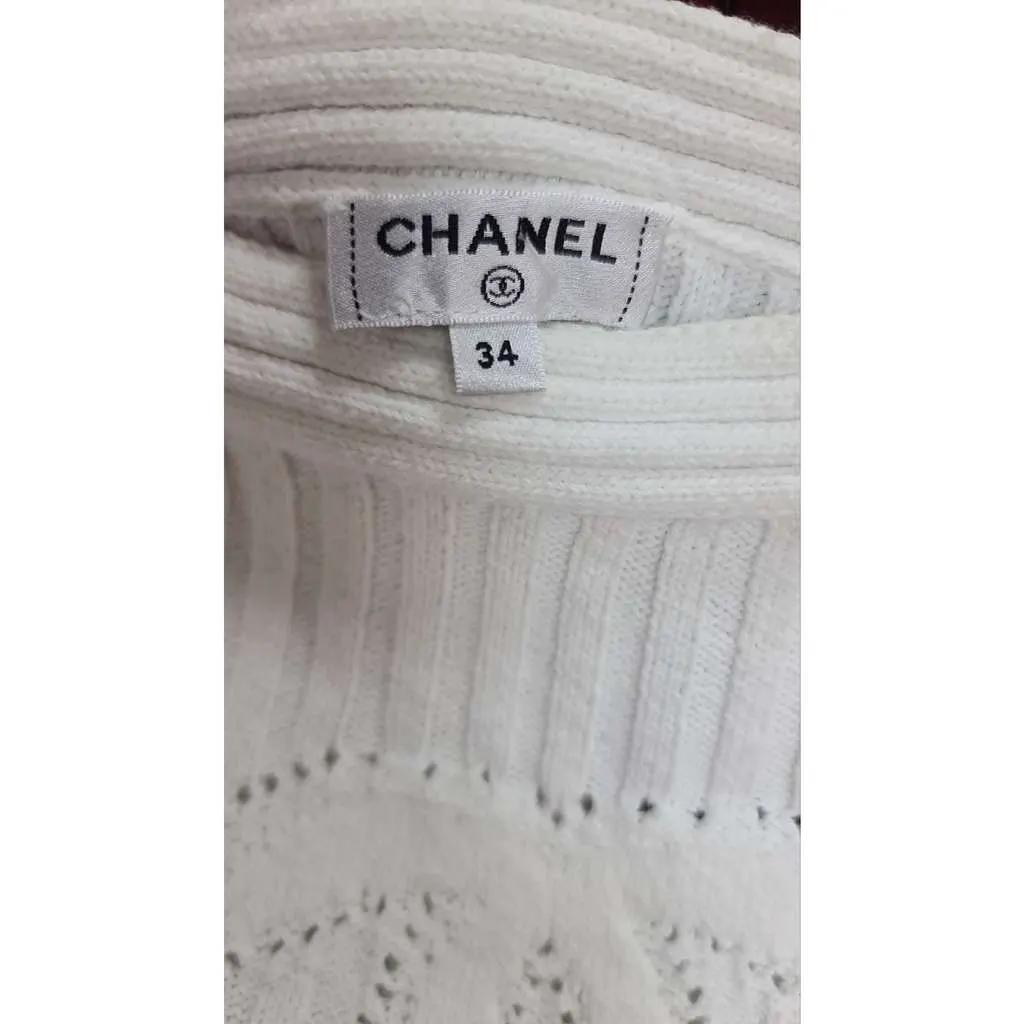 Chanel CC Logo Knited Dress Black Cotton Very good - Inside View