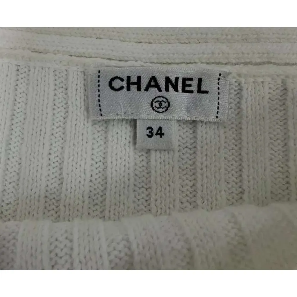 Chanel CC Logo Knited Dress Black Cotton Very good - Box View
