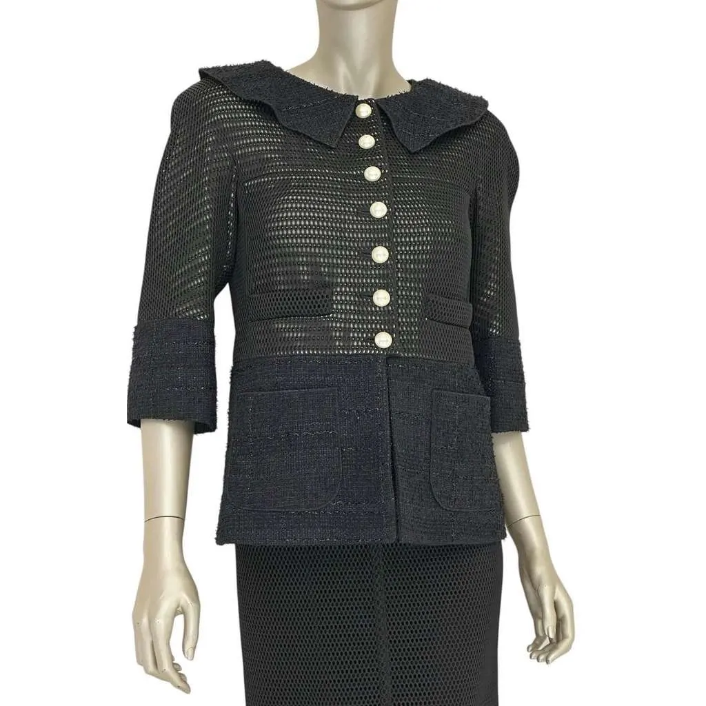 Chanel Skirt Suit Black Tweed Very good - Back View