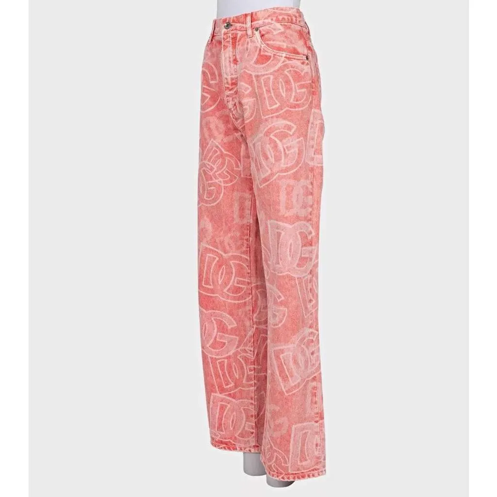 Dolce & Gabbana Printed Jeans | Pink Cotton Very good - Back View