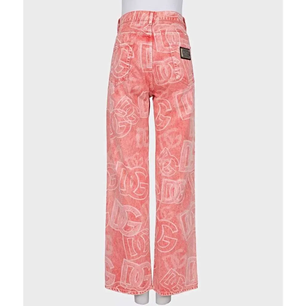 Dolce & Gabbana Printed Jeans | Pink Cotton Very good - Inside View