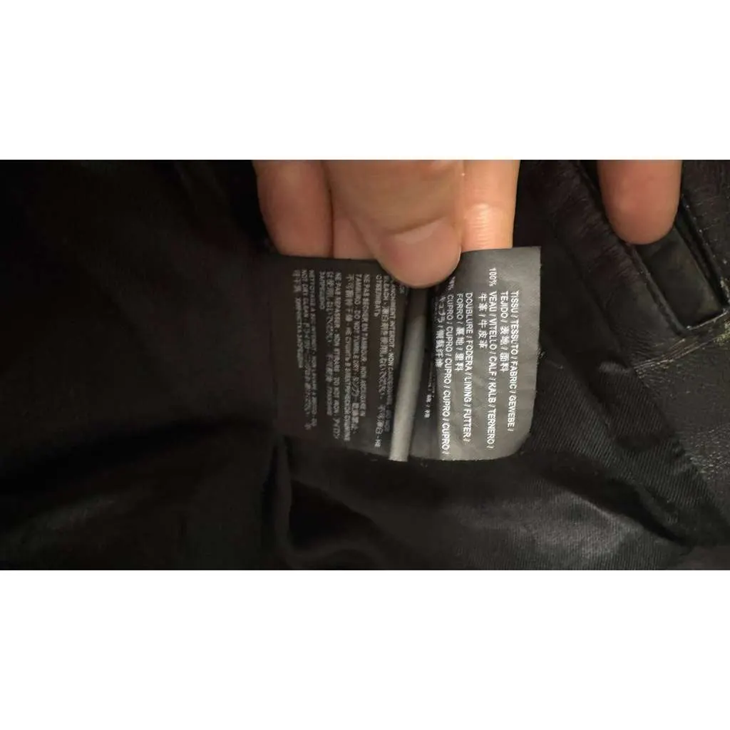 Saint Laurent Distressed Jacket Black Leather Very good - Box View