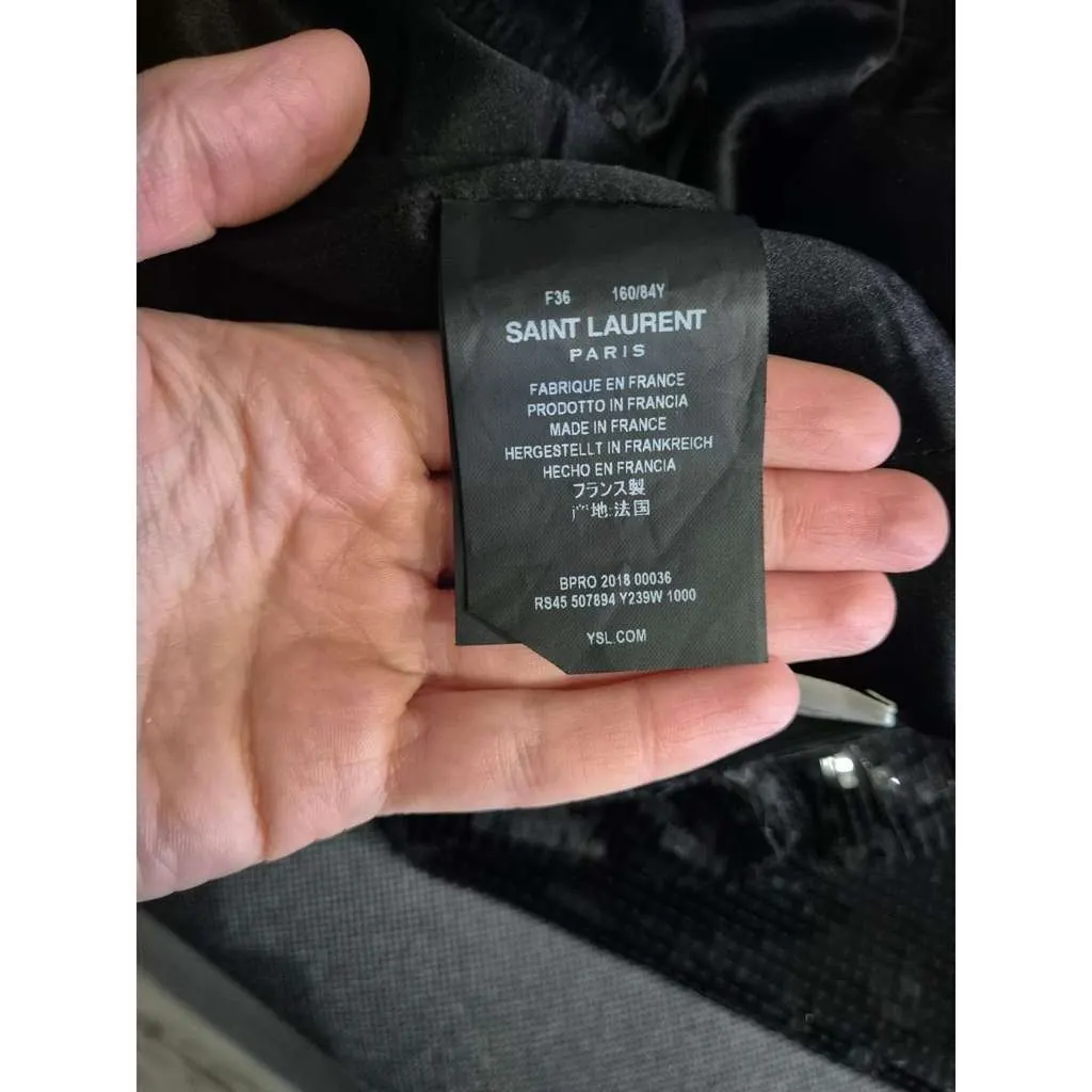 Saint Laurent Sequin Dress Black Silk Very good - Box View