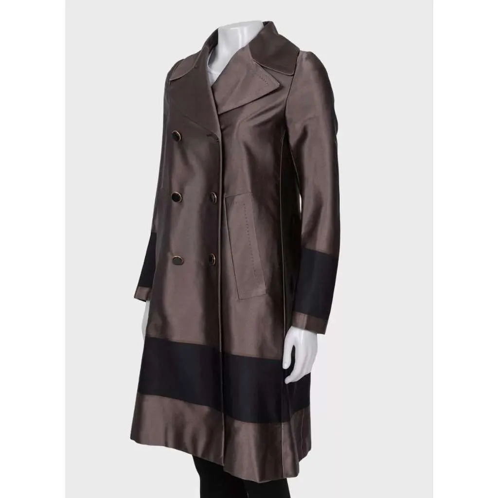 Gucci Double Breasted A Line Coat Black Cotton Very good - Back View