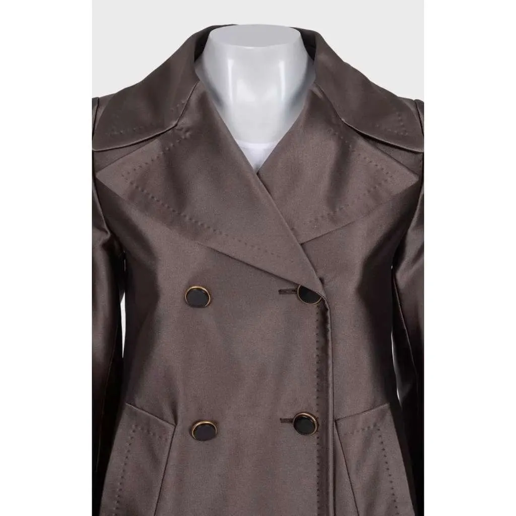 Gucci Double Breasted A Line Coat Black Cotton Very good - Inside View