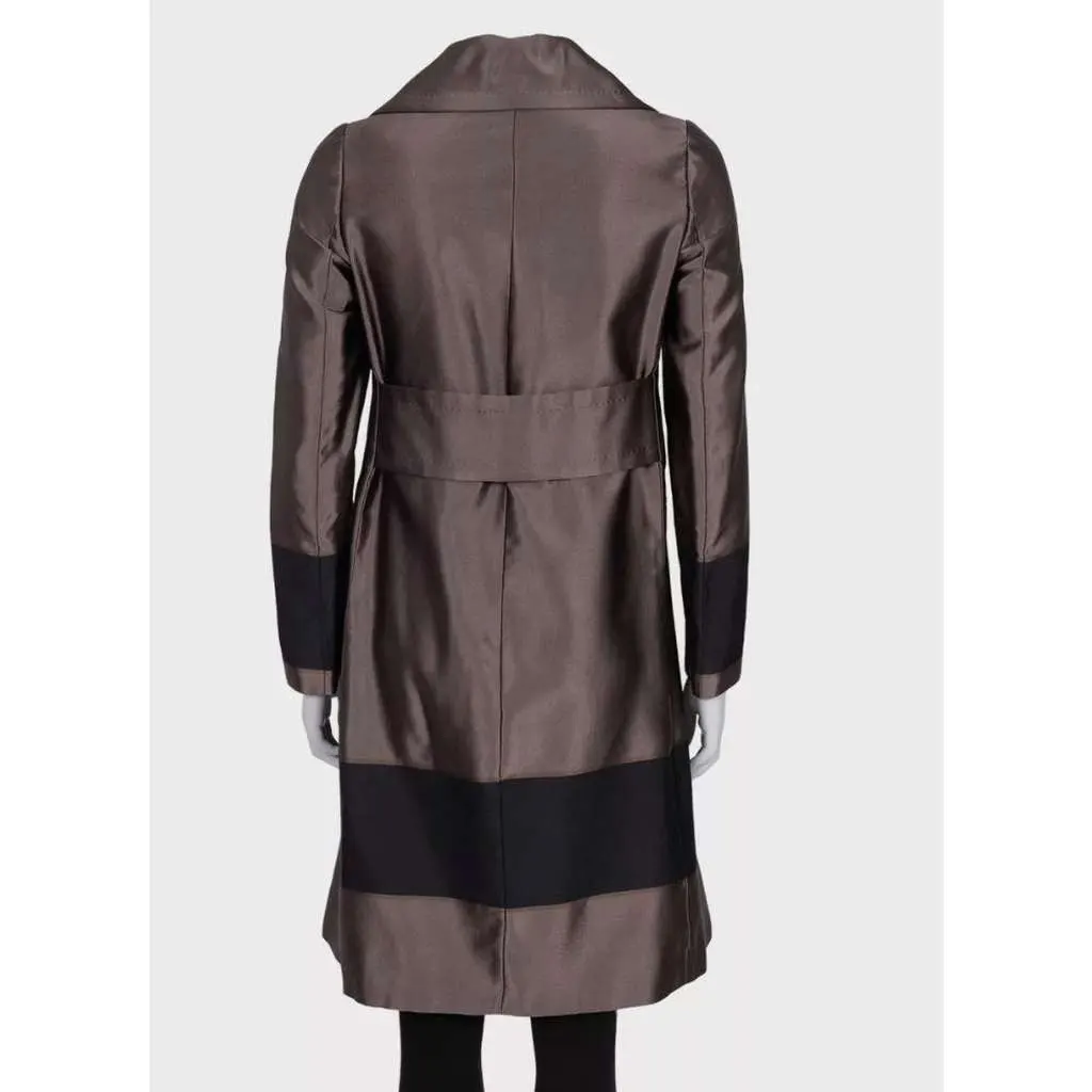 Gucci Double Breasted A Line Coat Black Cotton Very good - Model View