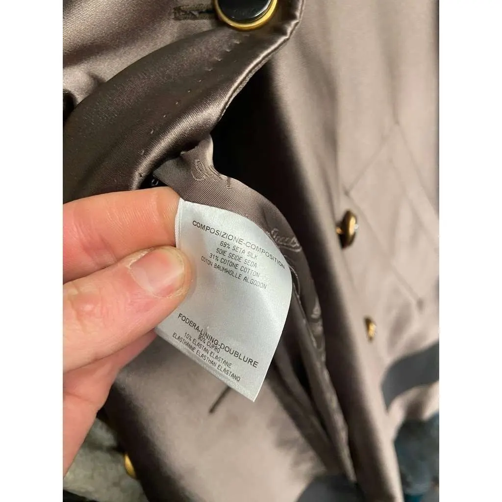 Gucci Double Breasted A Line Coat Black Cotton Very good - Box View