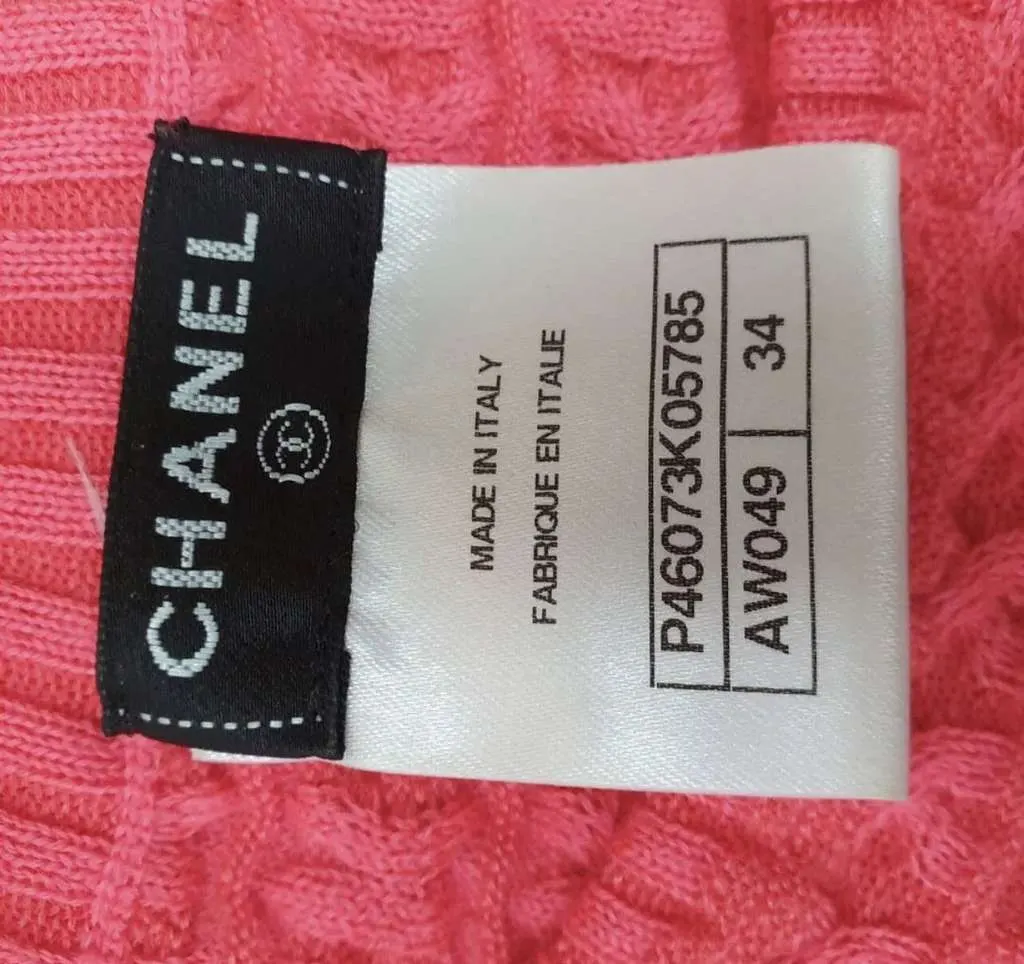 Chanel Dark Mini Dress Pink Cotton Very good - Box View