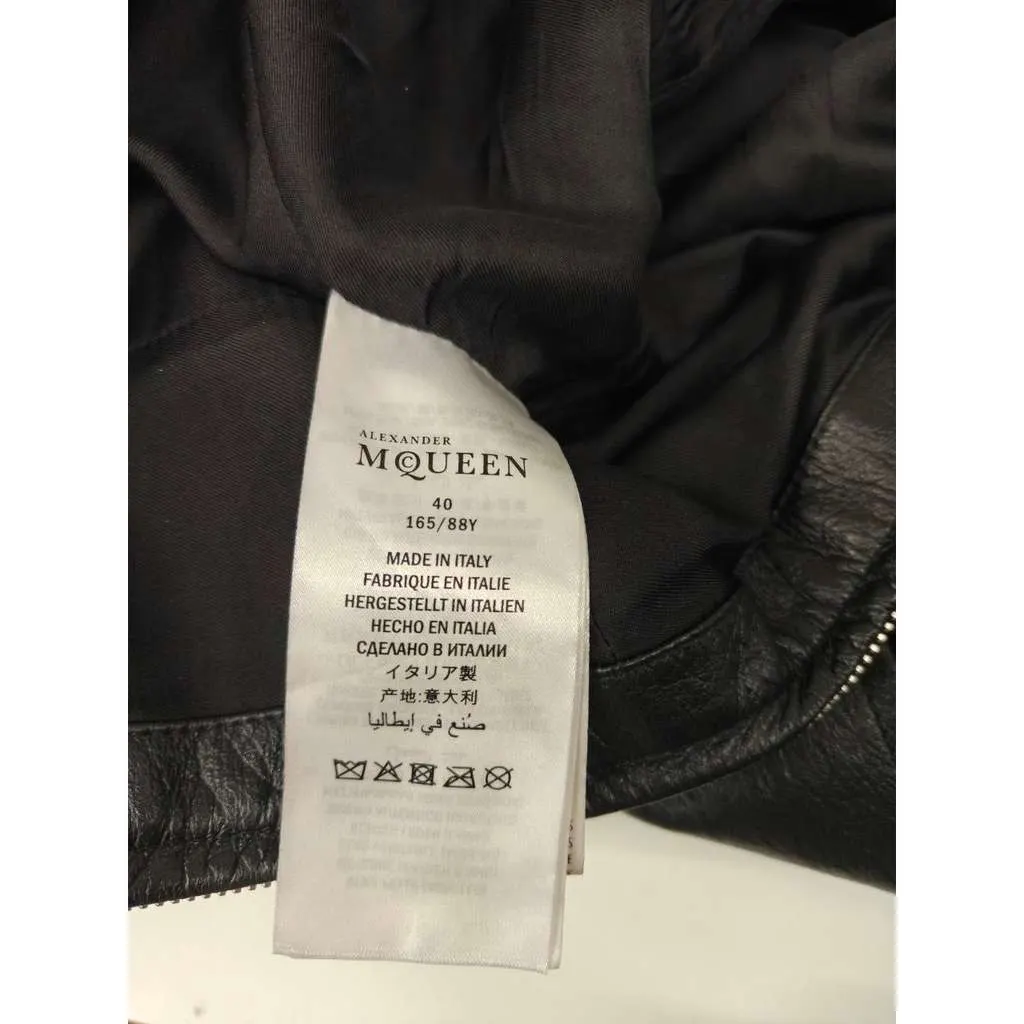 Alexander McQueen Asymmetric Dress IT Black Leather Very good - Box View