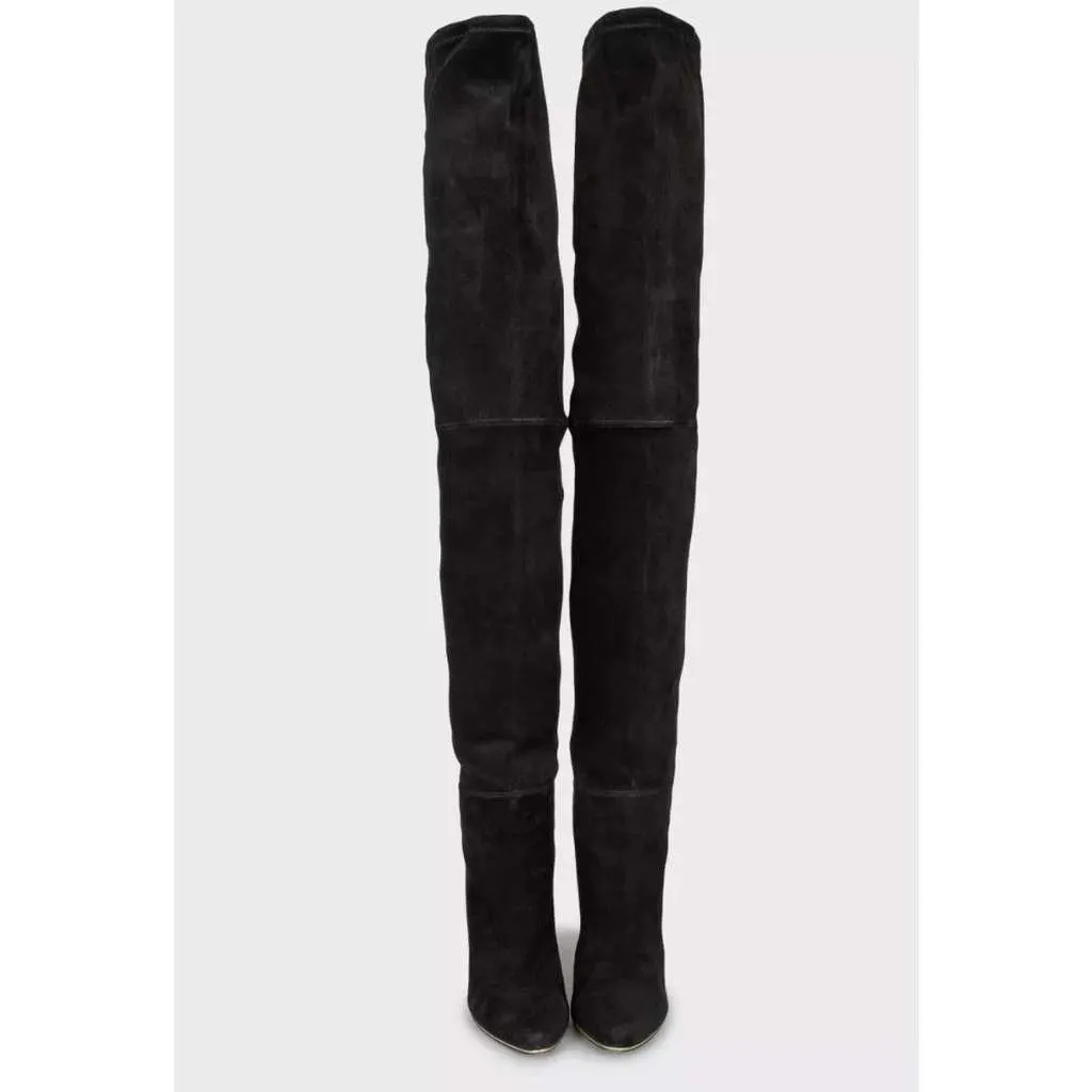 Balmain Over the Knee Boots Blue Suede Very good - Inside View