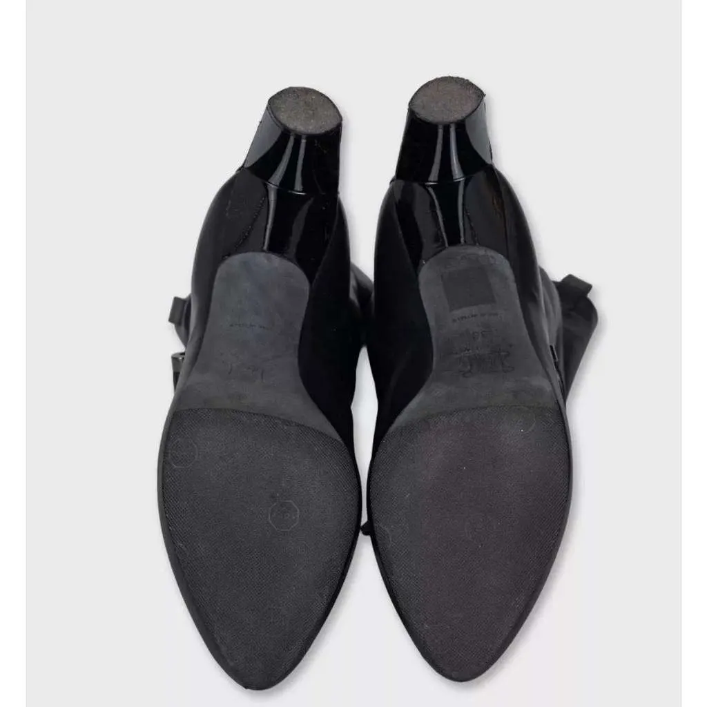 Celine Fringe Tapered Boots Black Leather Very good - Model View