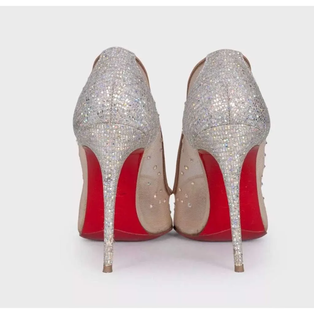 Christian Louboutin Mesh Pumps Beige Leather Very good - Model View