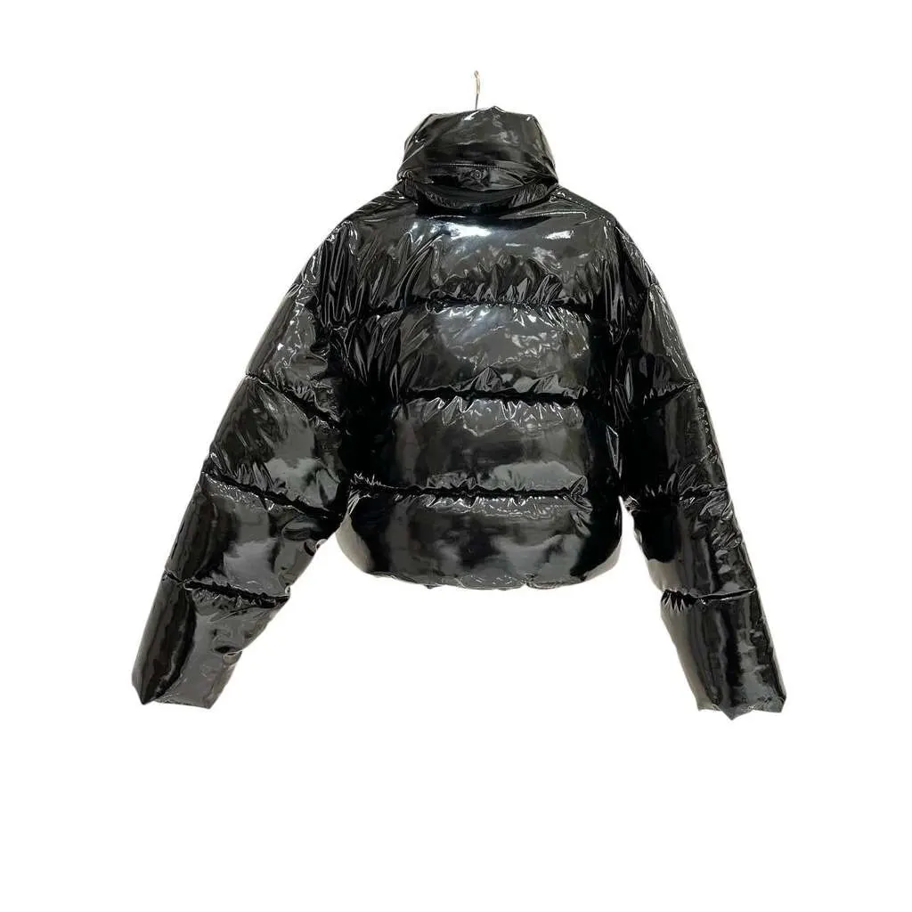 Balenciaga Lacquered Puffer Jacket Black Cotton Good - Back View