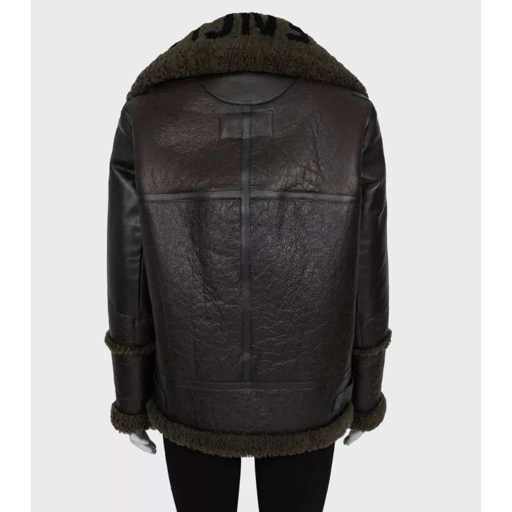 Balenciaga Sheepskin Oversized Coat Green Cotton Very good - Inside View
