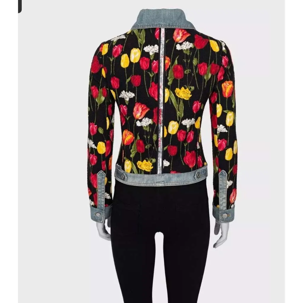 Dolce & Gabbana Floral Jacket Silver Cotton Very good - Inside View