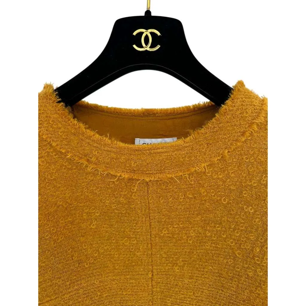 Chanel Mustard Long Sleeve Top Black Silk Very good - Inside View