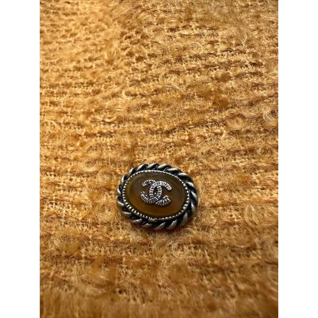Chanel Mustard Long Sleeve Top Black Silk Very good - Box View