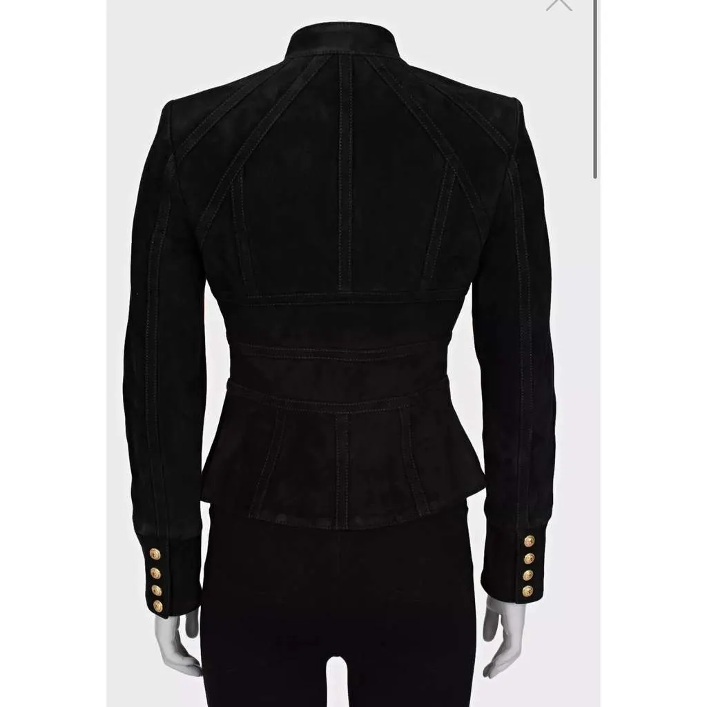 Balmain Jacket with Hardware Black Cotton Very good - Inside View