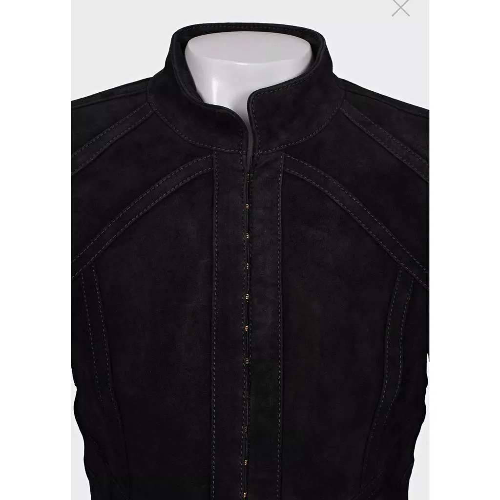 Balmain Jacket with Hardware Black Cotton Very good - Model View