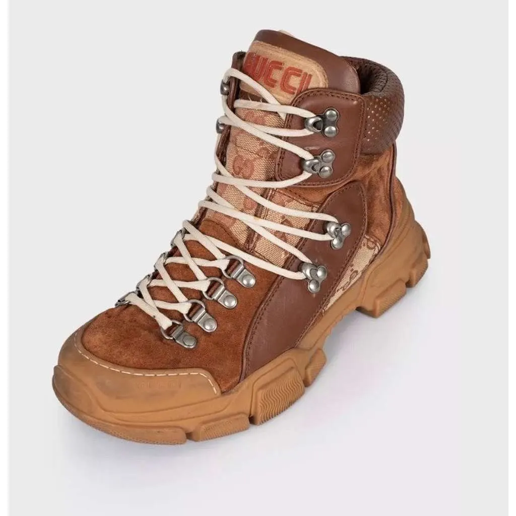 Gucci Lace Up Ankle Boots Brown Leather Very good - Inside View