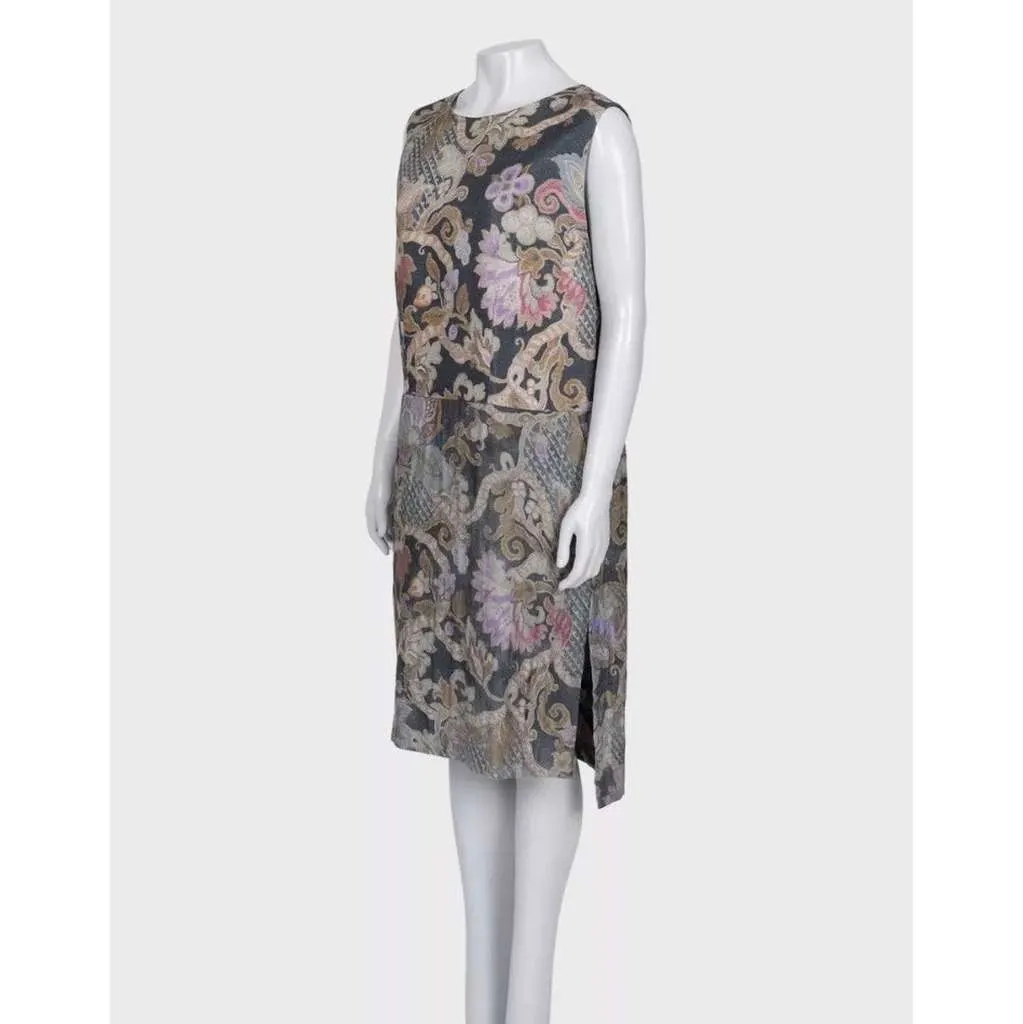 Dries Van Noten Floral Print Midi Dress MultiColor Silk Very good - Back View