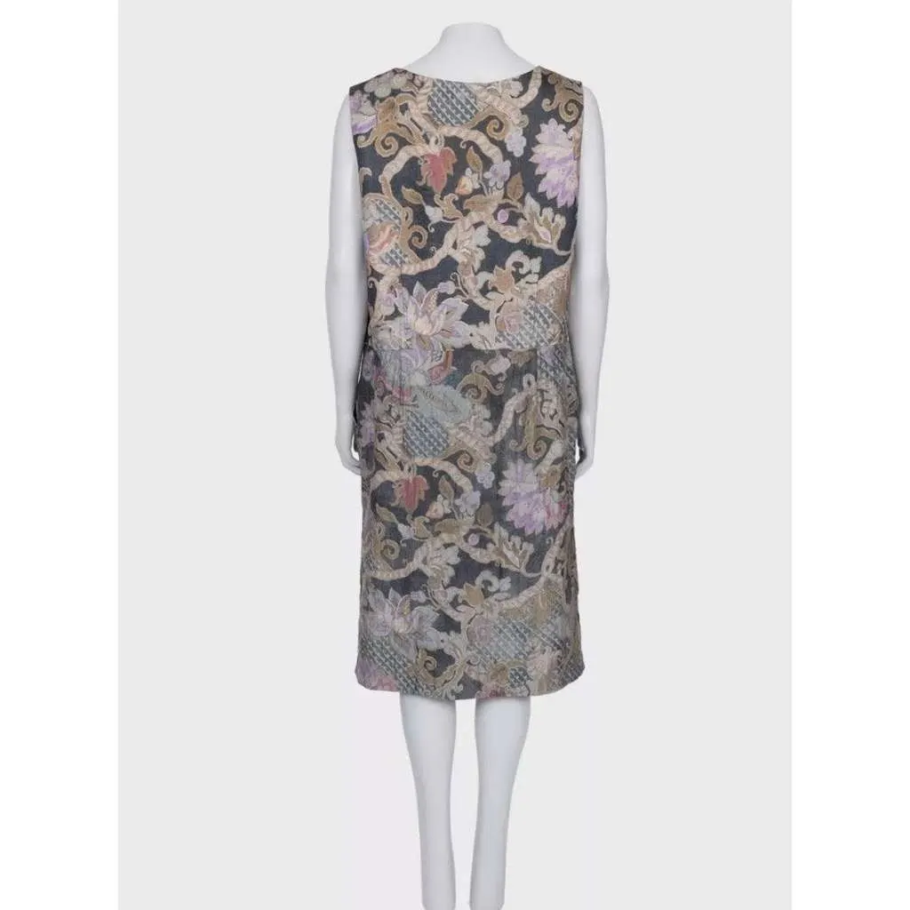 Dries Van Noten Floral Print Midi Dress MultiColor Silk Very good - Inside View