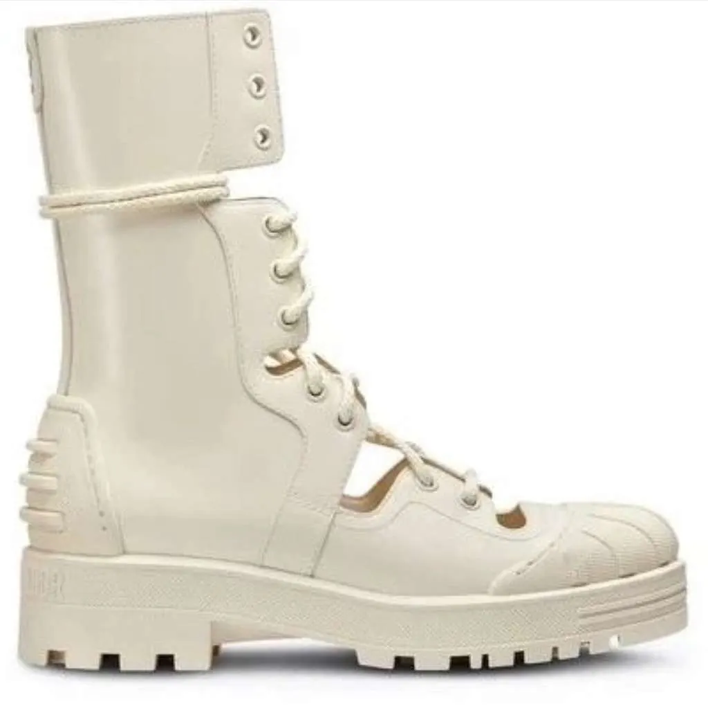 Dior Iron Tall Boots White Very good - Back View
