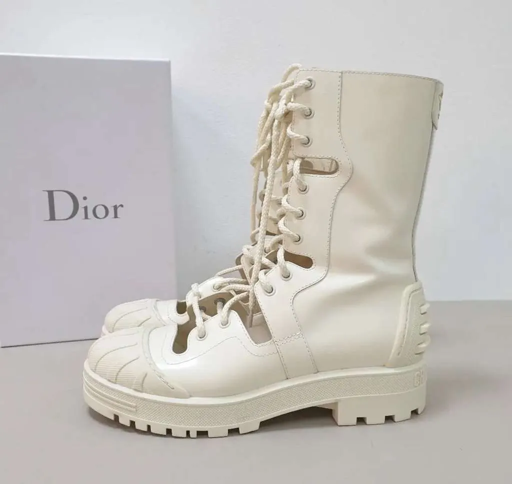 Dior Iron Tall Boots White Very good - Inside View