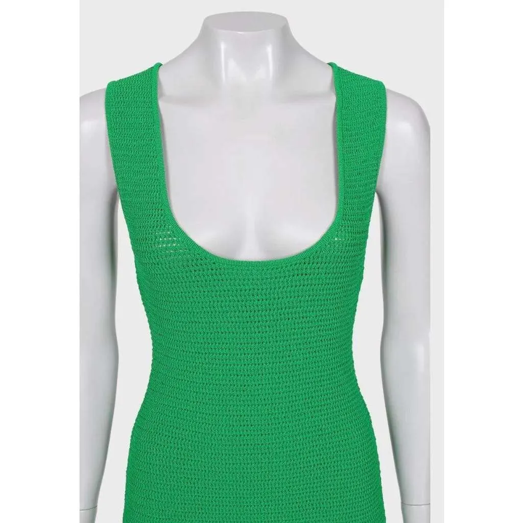 Bottega Veneta Knitted Dress Green Cotton Very good - Model View