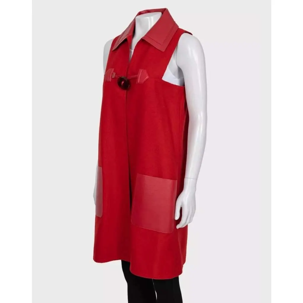 Fendi Vest Red Leather Very good - Back View
