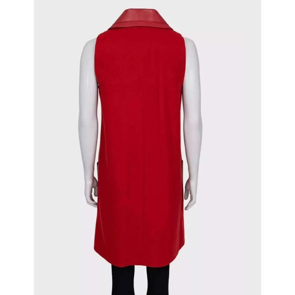 Fendi Vest Red Leather Very good - Inside View