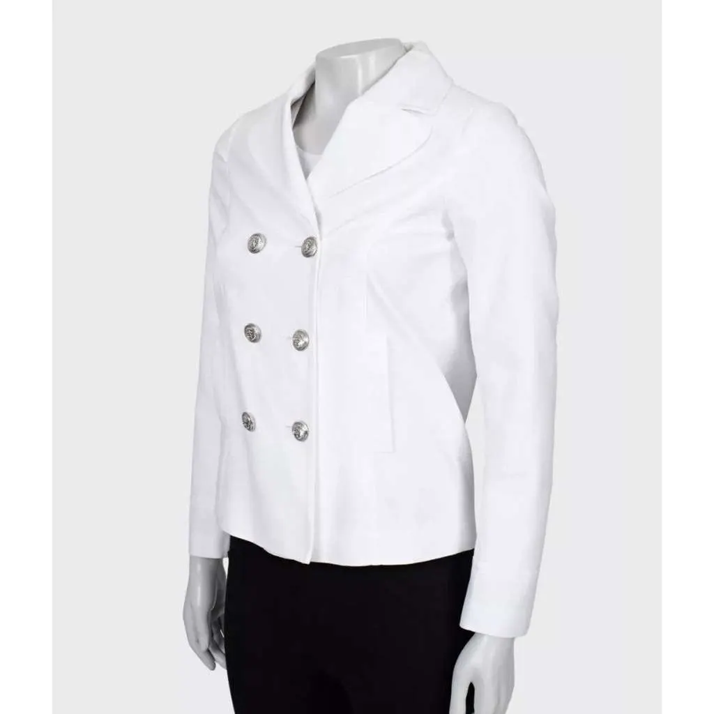 Gucci Fitted Jacket Buttons White Cotton Very good - Back View