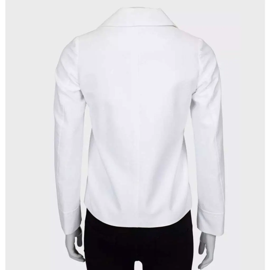 Gucci Fitted Jacket Buttons White Cotton Very good - Inside View