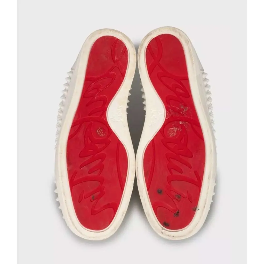 Christian Louboutin Spiked Sneakers White Leather Very good - Inside View