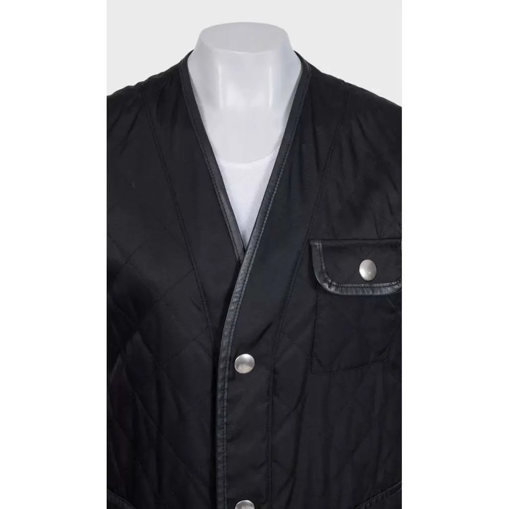 Prada Maxi Vest Black Leather Very good - Model View